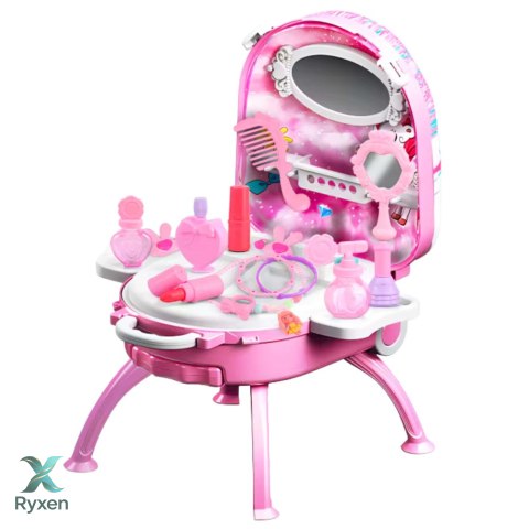 Zestaw Pięknośći Toaletka W Walizce 2w1 Akcesoria Jdnorożec Różowa LEAN TOYS