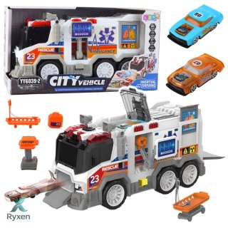 Ambulans Karetka Miejska Pojazd Medyczny Napęd Światła Dźwięki LEAN TOYS