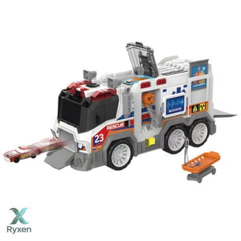 Ambulans Karetka Miejska Pojazd Medyczny Napęd Światła Dźwięki LEAN TOYS