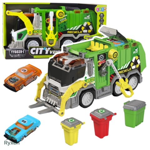 Ciężarówka Śmieciarka Miejska Pojazd Komunalny Światła Dźwięki LEAN TOYS