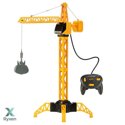 Dźwig Żuraw Budowlany Zdalnie Sterowany RC Przewodowy Obrót 360° 71 cm LEAN TOYS