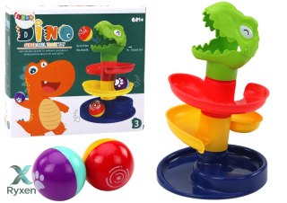 Edukacyjna Zjeżdżalnia Dla Kulek Sorter Zielony Dinozaur LEAN TOYS
