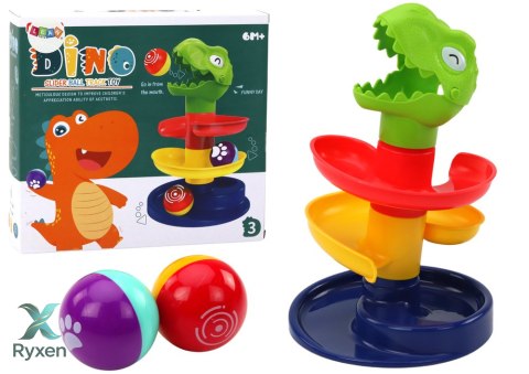 Edukacyjna Zjeżdżalnia Dla Kulek Sorter Zielony Dinozaur LEAN TOYS