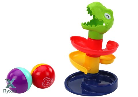 Edukacyjna Zjeżdżalnia Dla Kulek Sorter Zielony Dinozaur LEAN TOYS