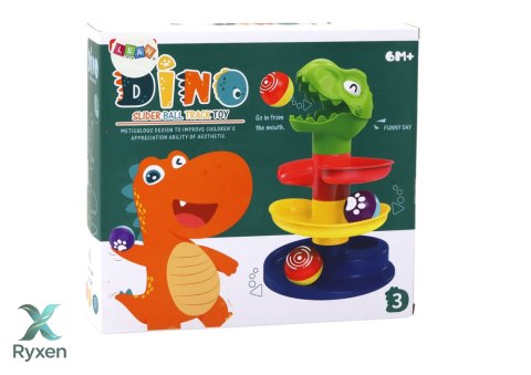 Edukacyjna Zjeżdżalnia Dla Kulek Sorter Zielony Dinozaur LEAN TOYS