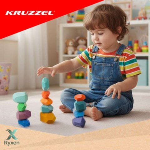Kamienie/klocki drewniane - 16szt Kruzzel 26323 KRUZZEL