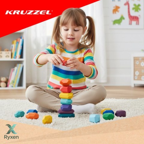 Kamienie/klocki drewniane - 16szt Kruzzel 26323 KRUZZEL