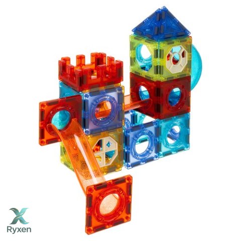 Klocki magnetyczne - tor kulkowy 96el. 26468 Inne