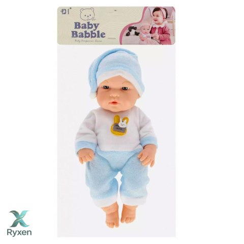 Lalka Bobas W Niebieskiej Piżamce Czapeczka Ruchome Rączki Nóżki 30cm LEAN TOYS