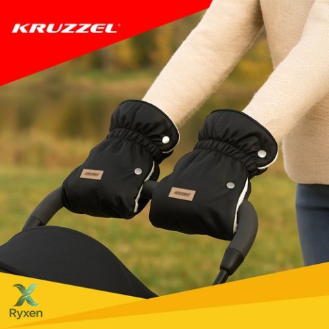 Mufki podwójne do wózka - czarne Kruzzel 25814 KRUZZEL