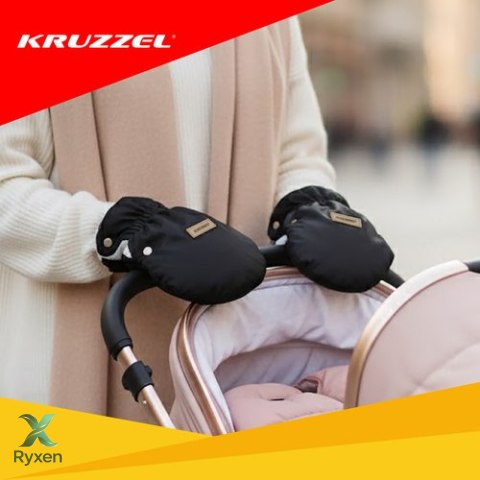 Mufki podwójne do wózka - czarne Kruzzel 25814 KRUZZEL