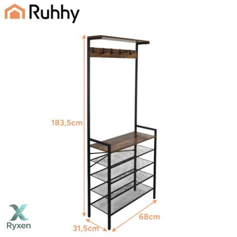 Regał stojący z wieszakiem 189cm Ruhhy 27035 RUHHY