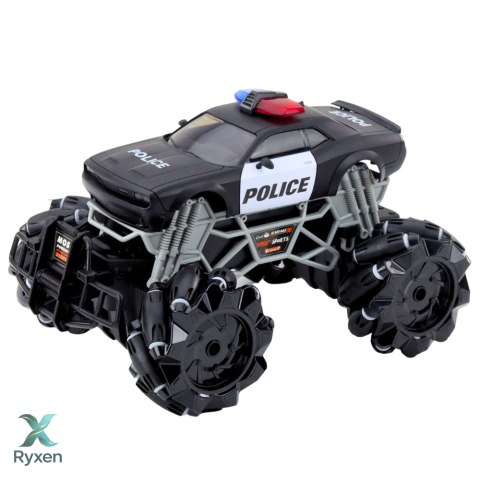 Samochód Terenowy Policyjny Zdalnie Sterowany RC Światła Efekt Dymny 1:16 LEAN TOYS