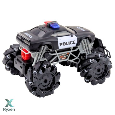 Samochód Terenowy Policyjny Zdalnie Sterowany RC Światła Efekt Dymny 1:16 LEAN TOYS