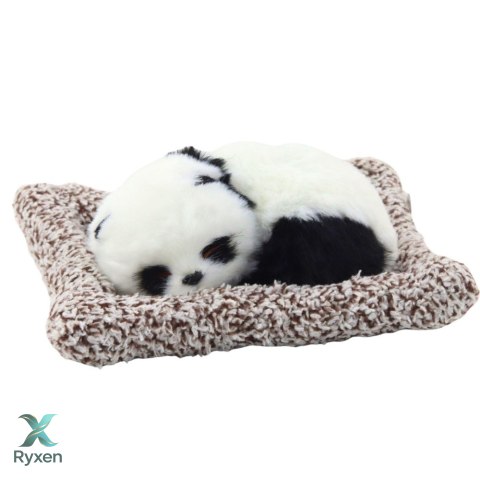 Śpiąca Panda Na Poduszce Figurka z Futerkiem Przeźroczysta Torba LEAN TOYS