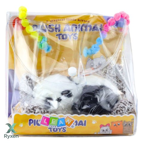 Śpiąca Panda Na Poduszce Figurka z Futerkiem Przeźroczysta Torba LEAN TOYS