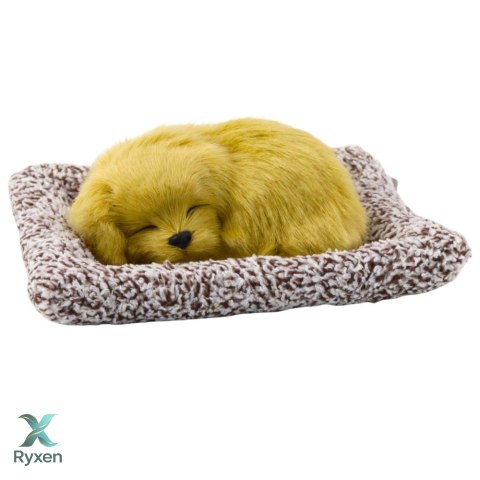 Śpiący Pies Labrador Szczeniak Na Poduszce Figurka z Futerkiem Torba LEAN TOYS