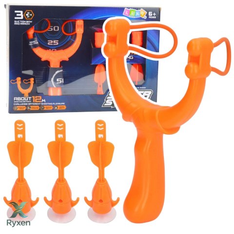 Zestaw Do Strzelenia Gra Zręcznościowa Proca Strzałki Z Przyssawkami 3 szt. LEAN TOYS