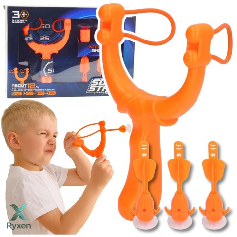 Zestaw Do Strzelenia Gra Zręcznościowa Proca Strzałki Z Przyssawkami 3 szt. LEAN TOYS