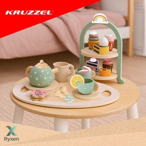 Zestaw do herbaty dla dzieci +patera Kruzzel 26418 KRUZZEL