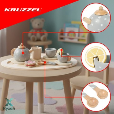 Zestaw do herbaty dla dzieci szary Kruzzel 26394 KRUZZEL
