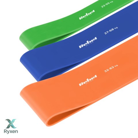 Zestaw gum do ćwiczeń TPE - Power Band PT-S7, 4-82 kg, 7 gum TPE, REBEL ACTIVE Rebel