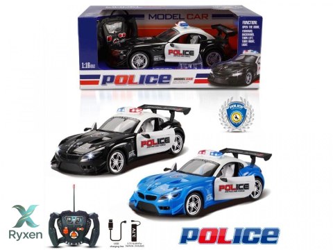 Auto policja r/c światło, otwierane drzwi MADEJ