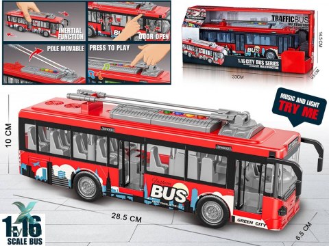Autobus b/o światło, dźwięk, otwierane drzwi MADEJ
