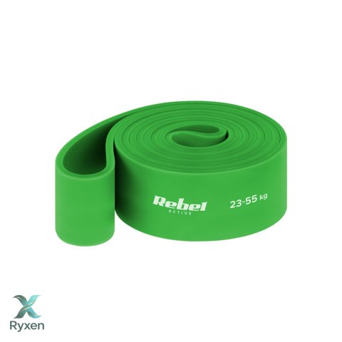 Guma do ćwiczeń TPE - Power Band PT-5, zielona 23-55 kg REBEL ACTIVE Rebel