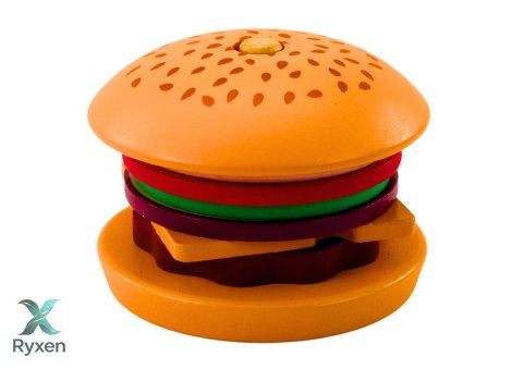 Hamburger Drewniany 8 El Karty Z Przepisami 10 Szt LEAN TOYS