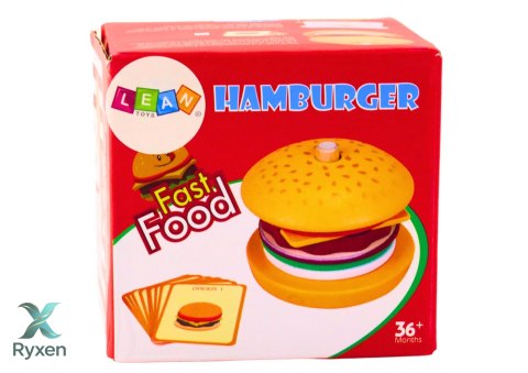 Hamburger Drewniany 8 El Karty Z Przepisami 10 Szt LEAN TOYS