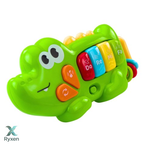 Muzyczne Pianinko Interaktywne Dla Malucha Krokodyl Koraliki Zielony LEAN TOYS