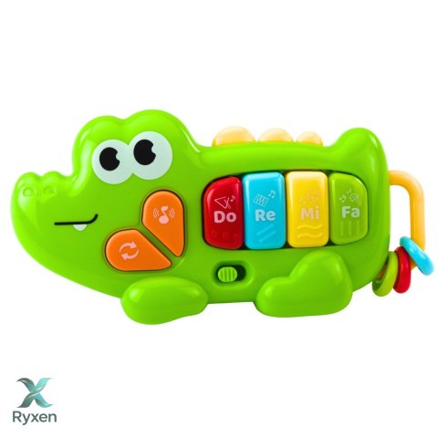 Muzyczne Pianinko Interaktywne Dla Malucha Krokodyl Koraliki Zielony LEAN TOYS