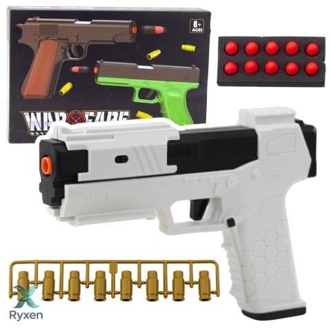 Pistolet Zabawkowy Naboje Piankowe Amunicja Łuski Biały LEAN TOYS