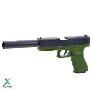Pistolet Zabawkowy Naboje Piankowe Amunicja Łuski Zielony LEAN TOYS