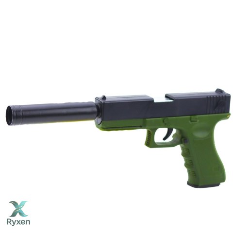 Pistolet Zabawkowy Naboje Piankowe Amunicja Łuski Zielony LEAN TOYS