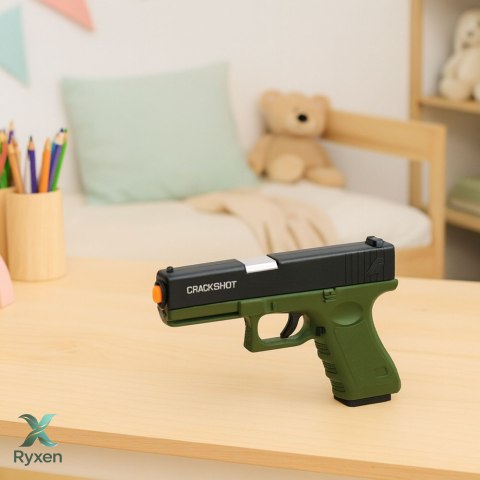 Pistolet Zabawkowy Naboje Piankowe Amunicja Łuski Zielony LEAN TOYS