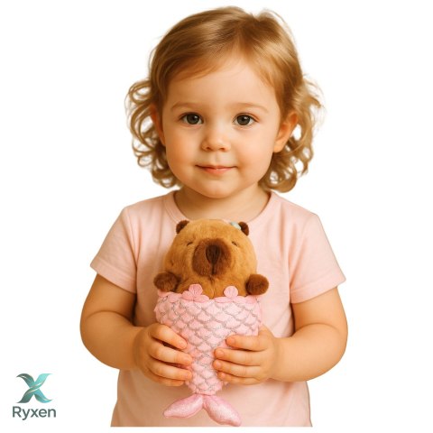 Pluszowa Maskotka Przytulanka Kapibara Syrenka Różowa 28cm LEAN TOYS