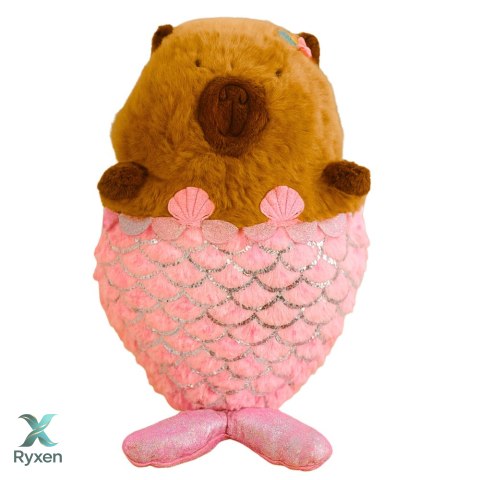 Pluszowa Maskotka Przytulanka Kapibara Syrenka Różowa 28cm LEAN TOYS