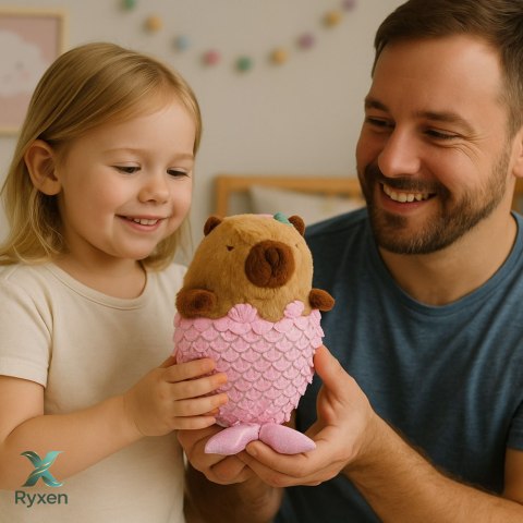 Pluszowa Maskotka Przytulanka Kapibara Syrenka Różowa 28cm LEAN TOYS