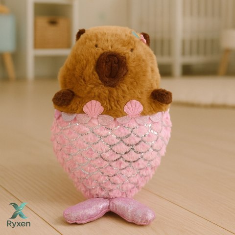 Pluszowa Maskotka Przytulanka Kapibara Syrenka Różowa 28cm LEAN TOYS