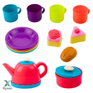 Zestaw Do Herbaty w Koszyku Filiżanki Talerzyki Słodkości 23 el. LEAN TOYS