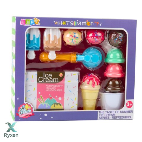 Zestaw Słodkości Lody Dla Dzieci Łyżka Do Lodów Pudełko 14 el. LEAN TOYS