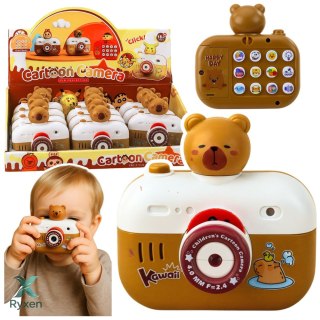 Aparat Interaktywny Kapibara Projektor Światła Dźwięki Smycz LEAN TOYS