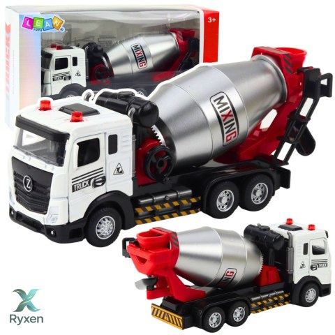 Betoniarka Pojazd Budowlany Metalowa Kabina Obrotowy Bęben Światła Dźwięki LEAN TOYS