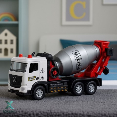 Betoniarka Pojazd Budowlany Metalowa Kabina Obrotowy Bęben Światła Dźwięki LEAN TOYS