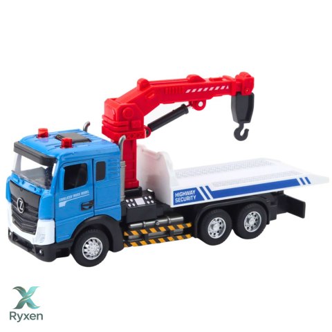 Ciężarówka Laweta Z Holownikiem Metalowa Kabina Światła Dźwięki LEAN TOYS