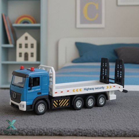 Ciężarówka Transportowa Laweta Ruchoma Platforma Światła Dźwięki LEAN TOYS