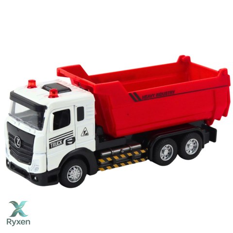 Ciężarówka Wywrotka Metalowa Kabina Ruchoma Skrzynia Światła Dźwięki LEAN TOYS