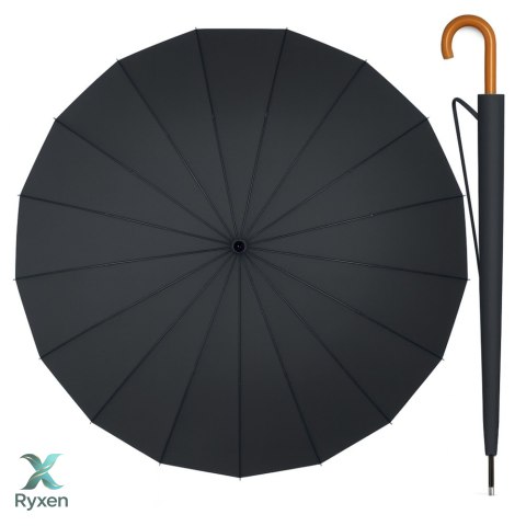 Duży Parasol Automatyczny Pokrowiec Na Ramię 24-Żeberkowy Czarny 115 cm LEAN